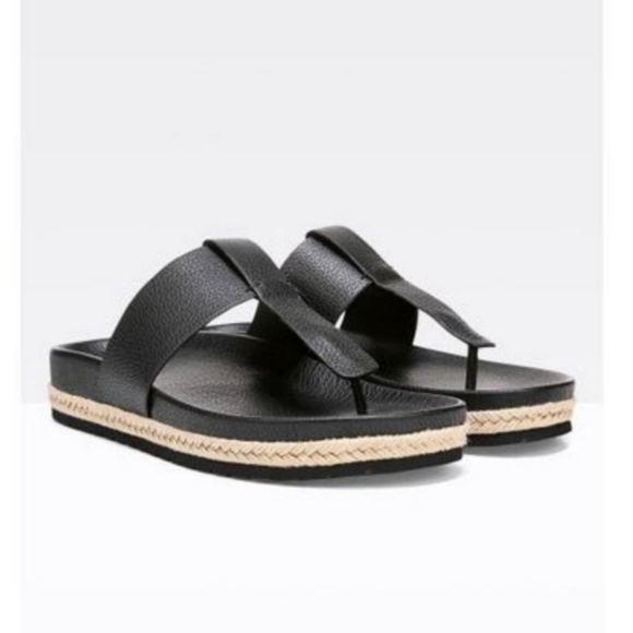 Vince Shoes - [8.5] VINCE. Pebbled Leather Thong Sandal with Box